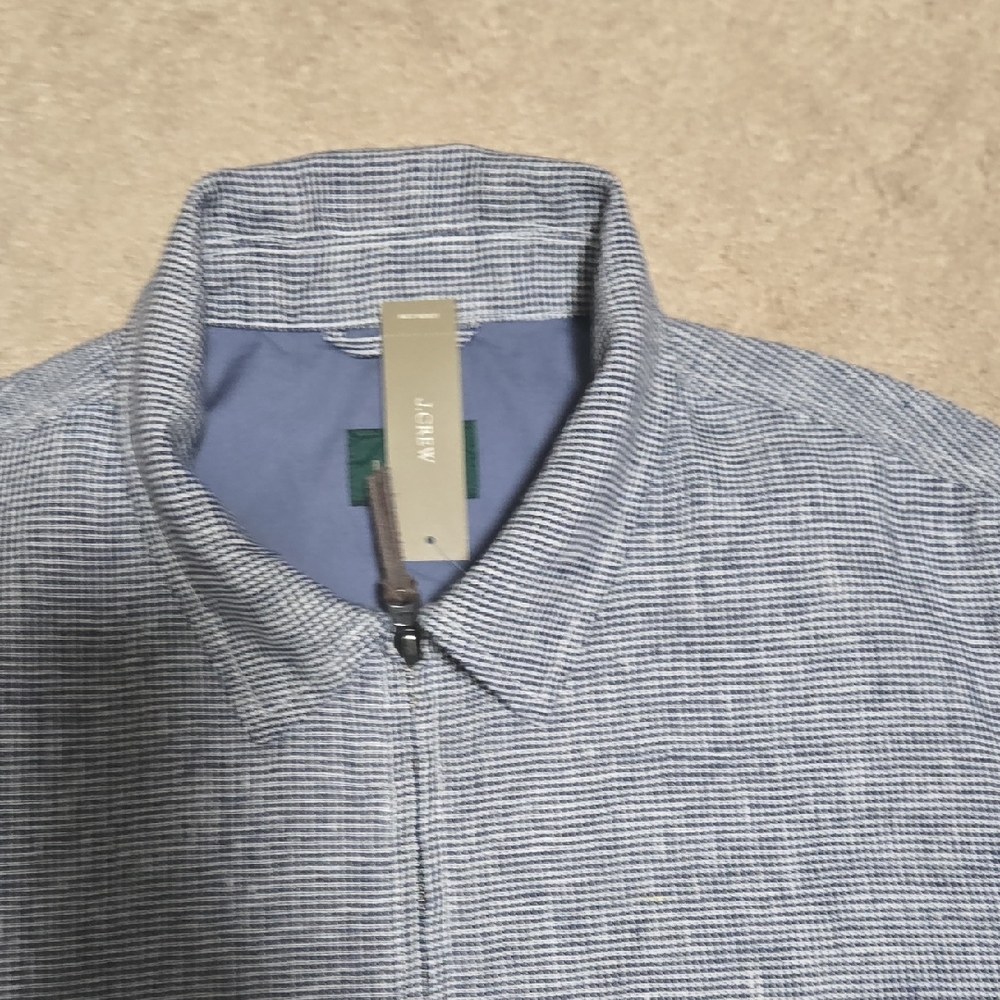 J. Crew Men's Navy Checkered Lightweight Jacket - Picture 2 of 16